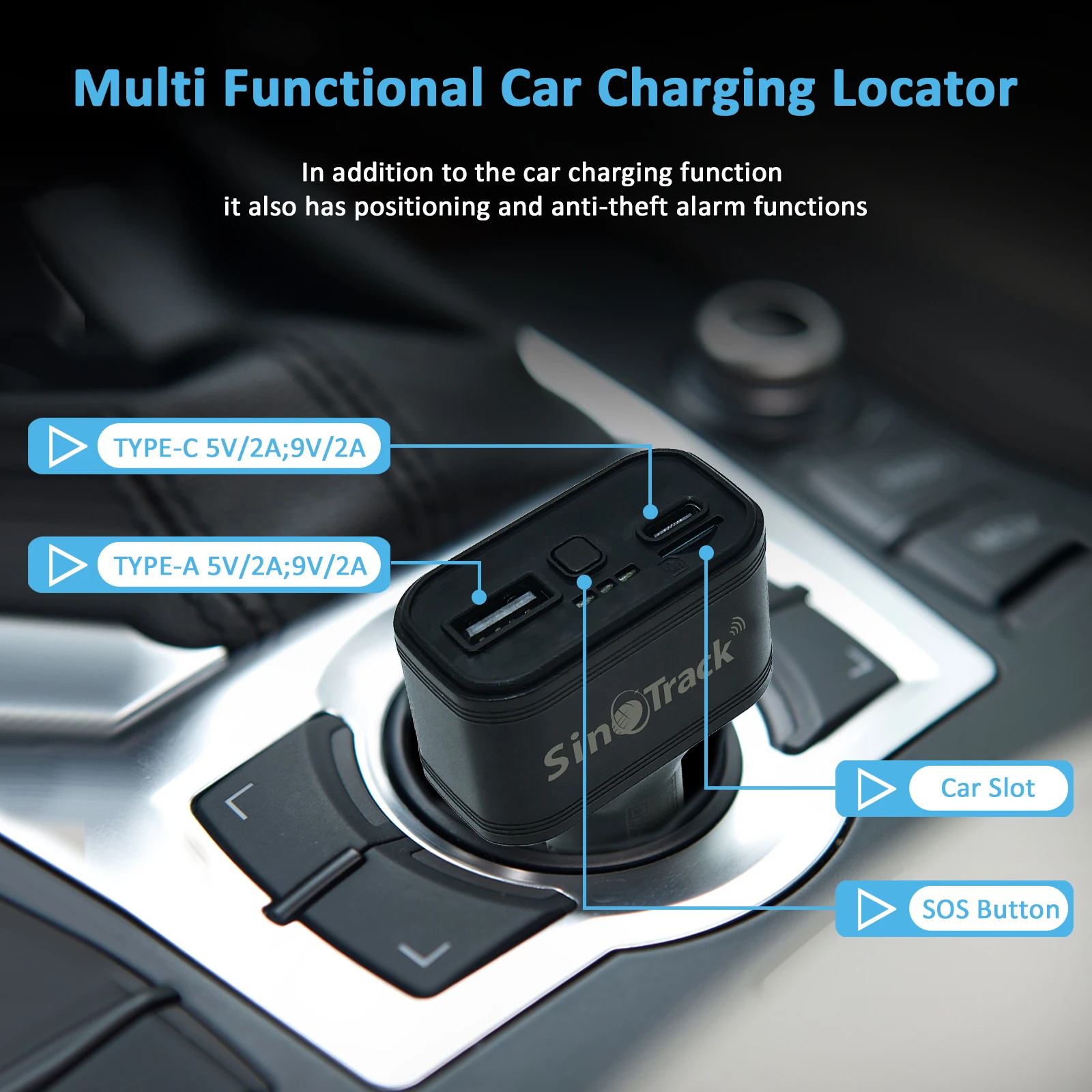 SinoTrack 4G USB سيارة ولاعة السجائر GPS المقتفي ST-909L شاحن هاتف السيارة مع تطبيق تتبع مجاني عبر الإنترنت #2