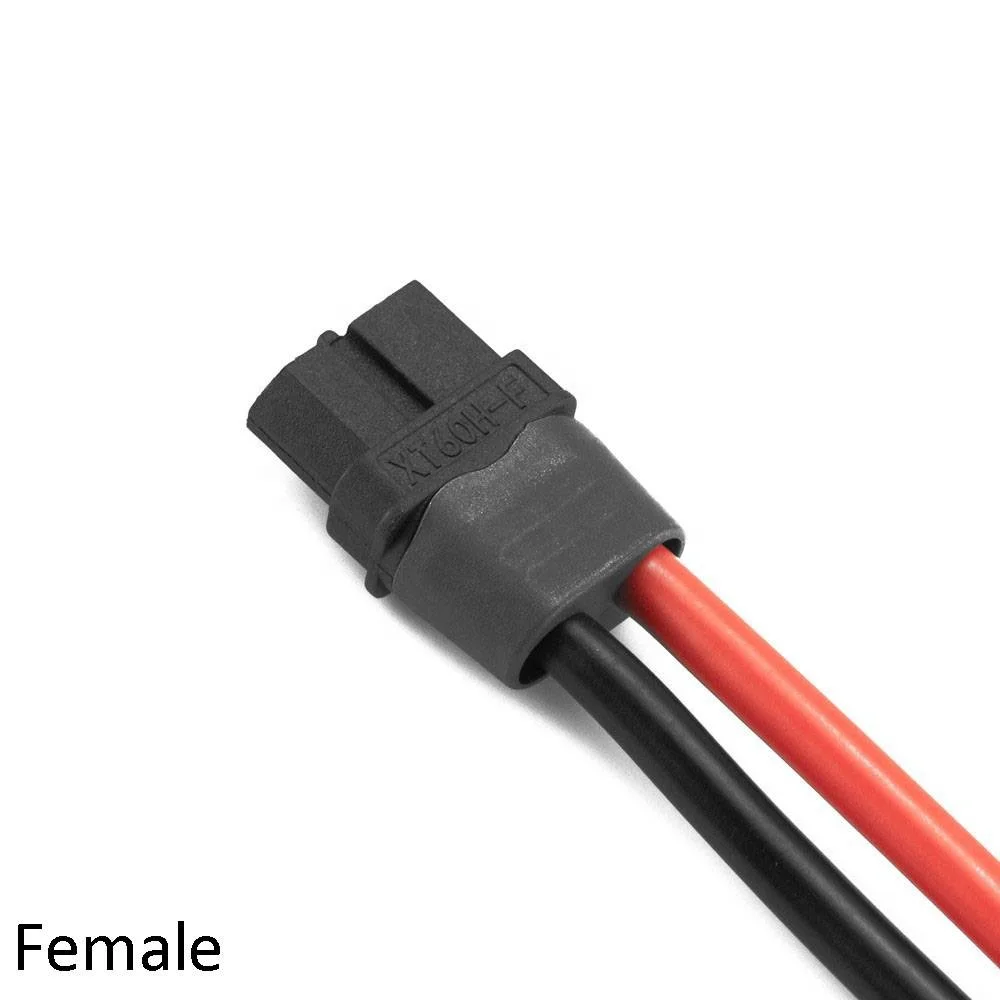 10PCS Amass XT60 Connector Black Lipo Pigtail 12AWG 150mm Silicone Wire XT60H Battery Cable Lead For RC Aircraft & UAV Model DIY