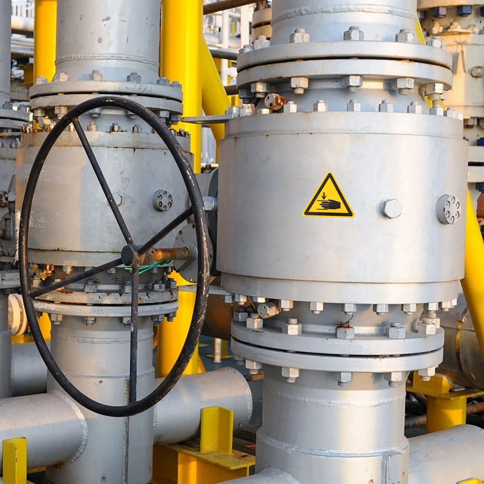 10 قطعة ملصقات تحذيرية ملصقات أمان لاصقة بولي كلوريد الفينيل متينة لموقع بناء المصنع ملصقات علامة السلامة المرورية #3