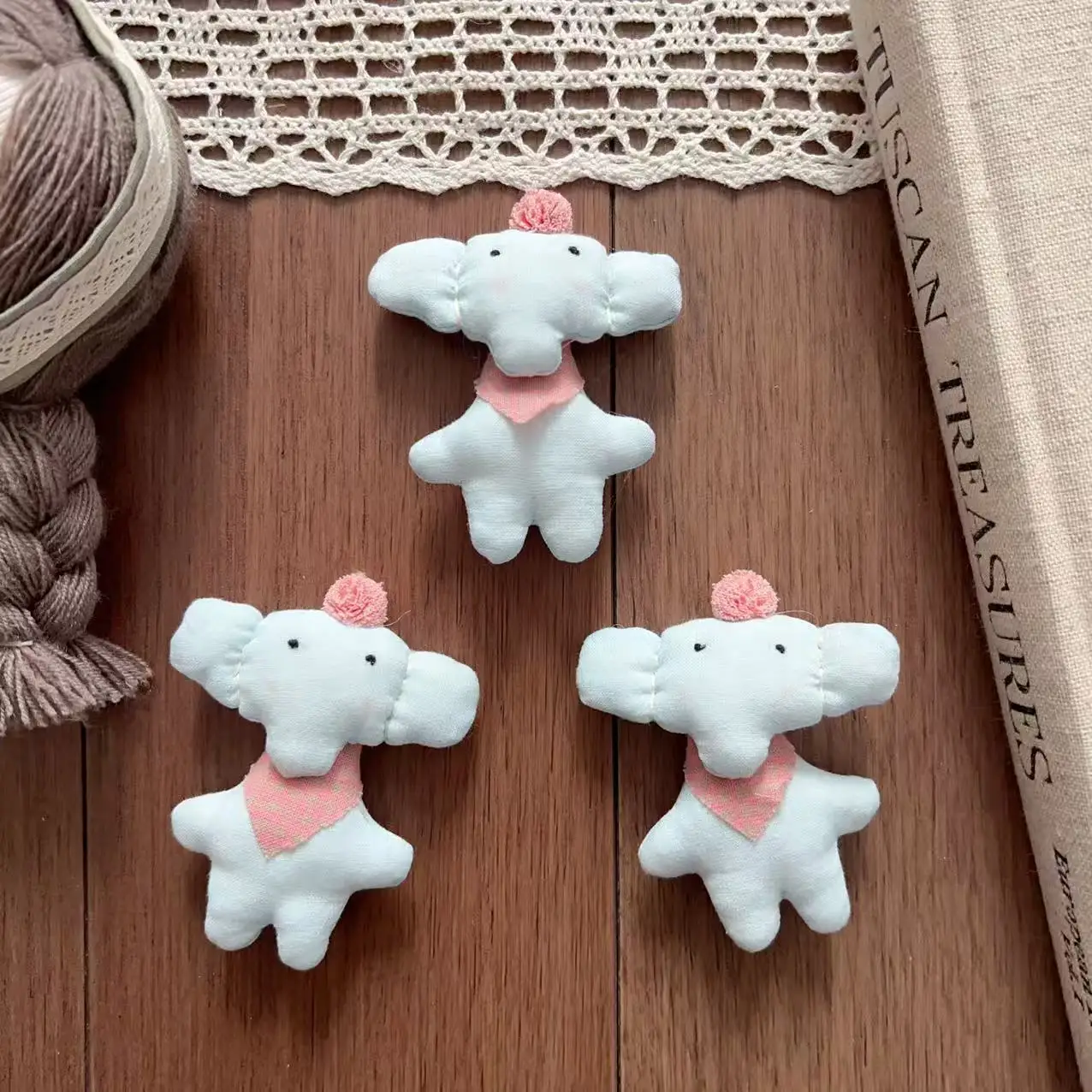 Handmade Stuffed Cotton Elephant Hair Accessory Brooch Pin for Shoes Socks Bag Necklace Hat Decoration High Quality