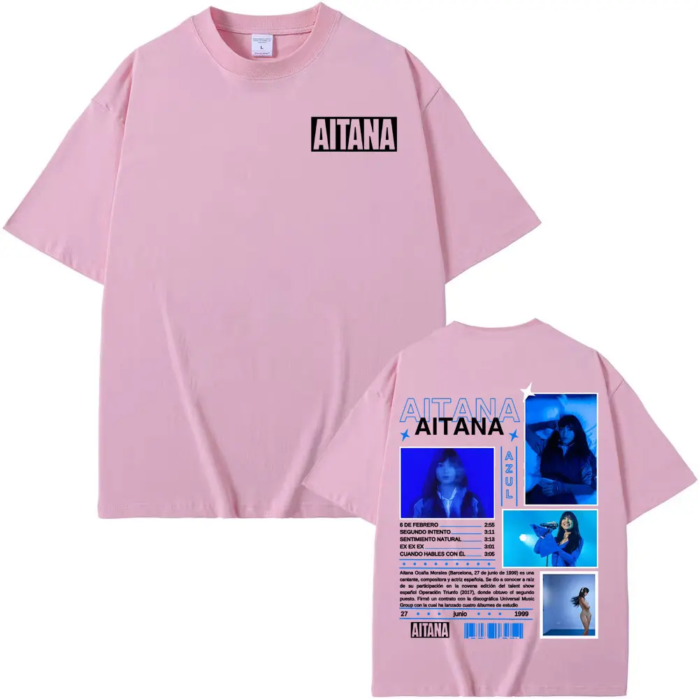 المغني Aitana Azul ألبوم جولة الجرافيك تي شيرت الرجال النساء Harajuku الهيب هوب تي شيرت تقليدي الصيف بلايز عالية الجودة القطن التي شيرت #5