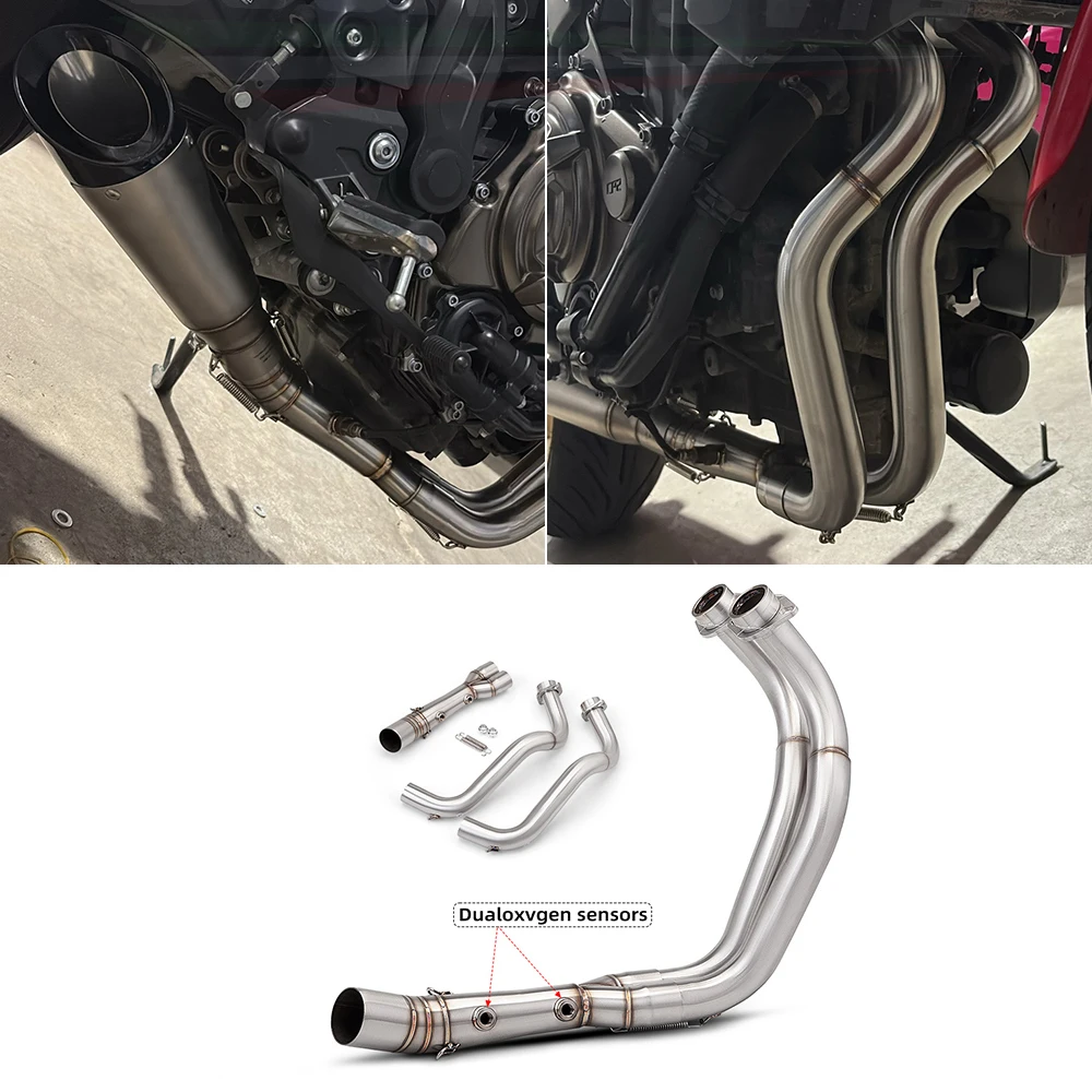 Motorcycle Exhaust Full System Front Pipe 51mm Muffler For Yamaha MT07 MT-07 FZ07 2014 - 2026 R7 2021 - 2026