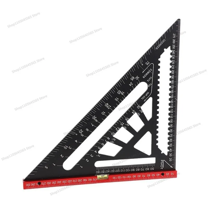 For thickened aluminum alloy triangle with horizontal bubble woodworking special square 7inch inch/metric 90 degree square