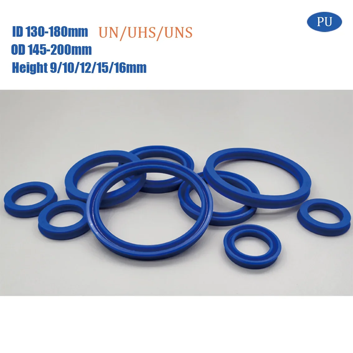1Pcs PU Hydraulic Seal Ring UN/UHS/UNS Type ID 130mm-180mm Polyurethane Piston Rod Y-Ring High Pressure Wear Resistant Oil Seal