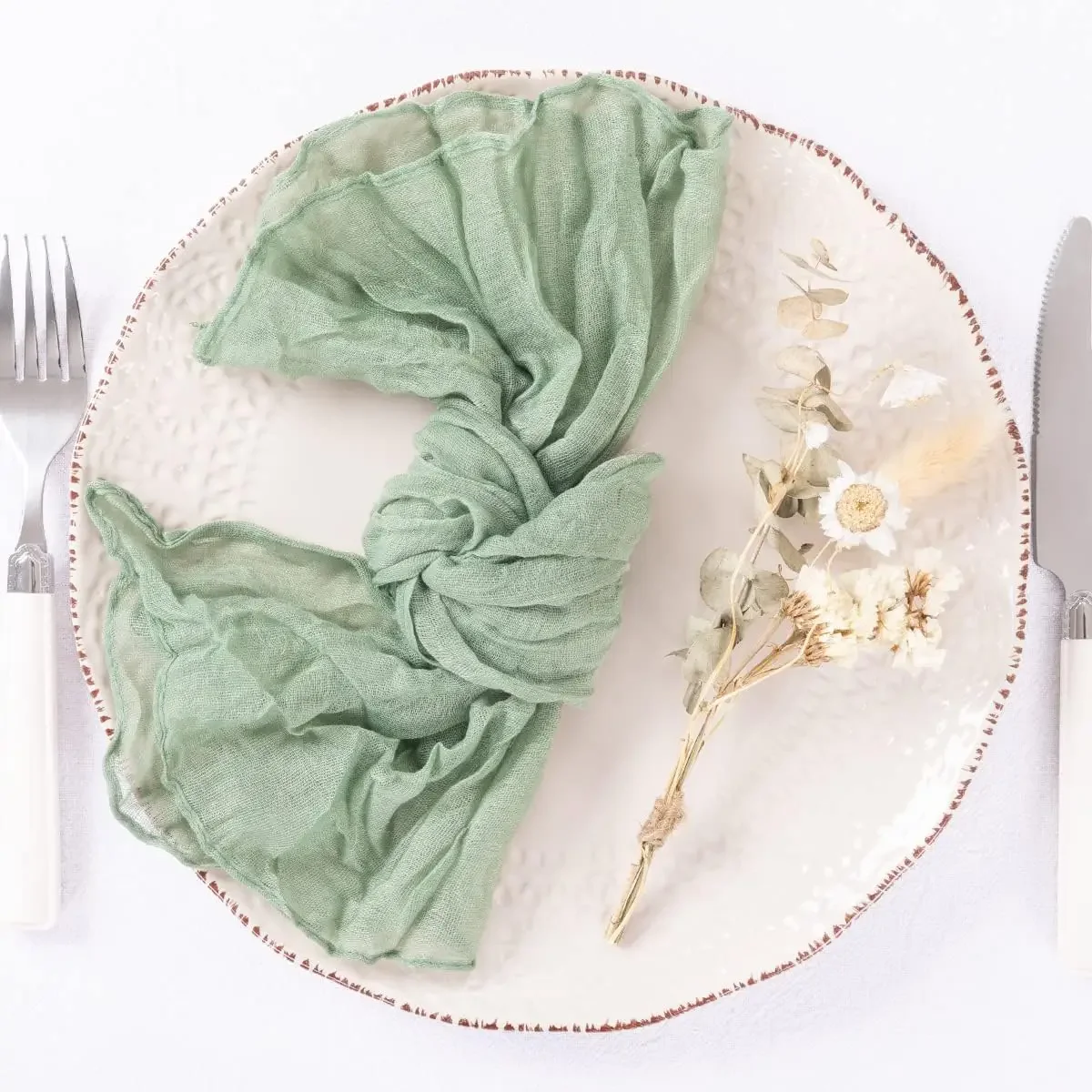 6/12pcs Gauze Cheesecloth Napkins Wrinkled Dinner Napkins Soft Cotton Table Decorative Cloth for Weddings Parties Everyday Use