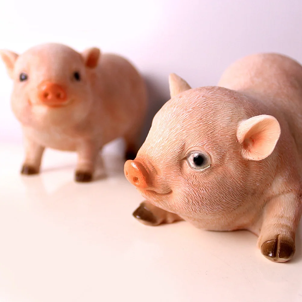

Realistic Resin Pig Garden Statue Weatherproof Outdoor Sculpture Cute Animal Lawn Ornament for Yard Patio Home Decor