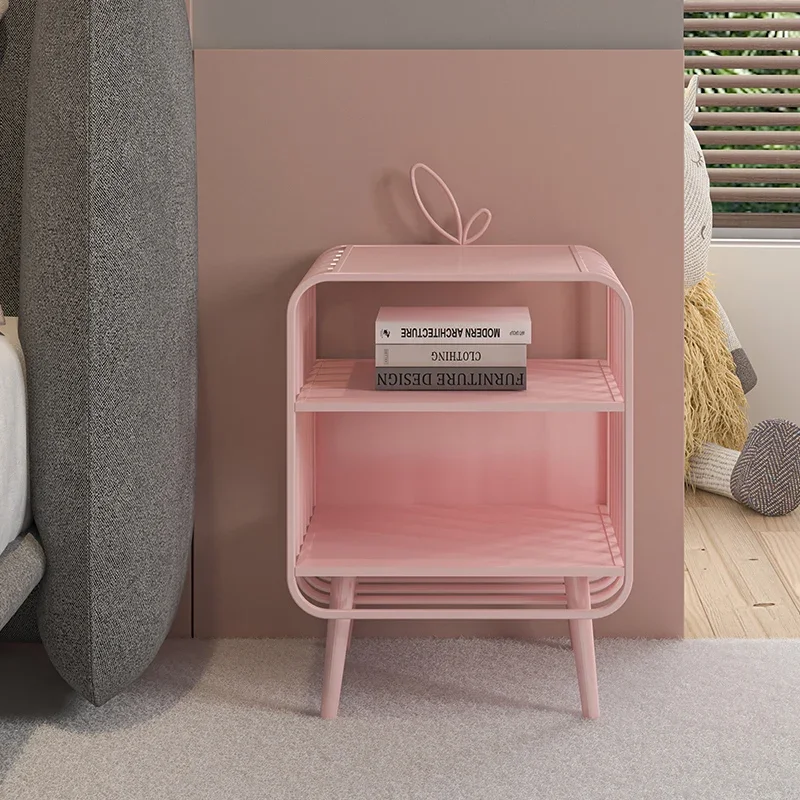 Piccoli comodini minimalisti Design semplice Organizzatore rosa Comodino rettangolare laterale portaoggetti Szafka Nocna Decorazioni per la casa