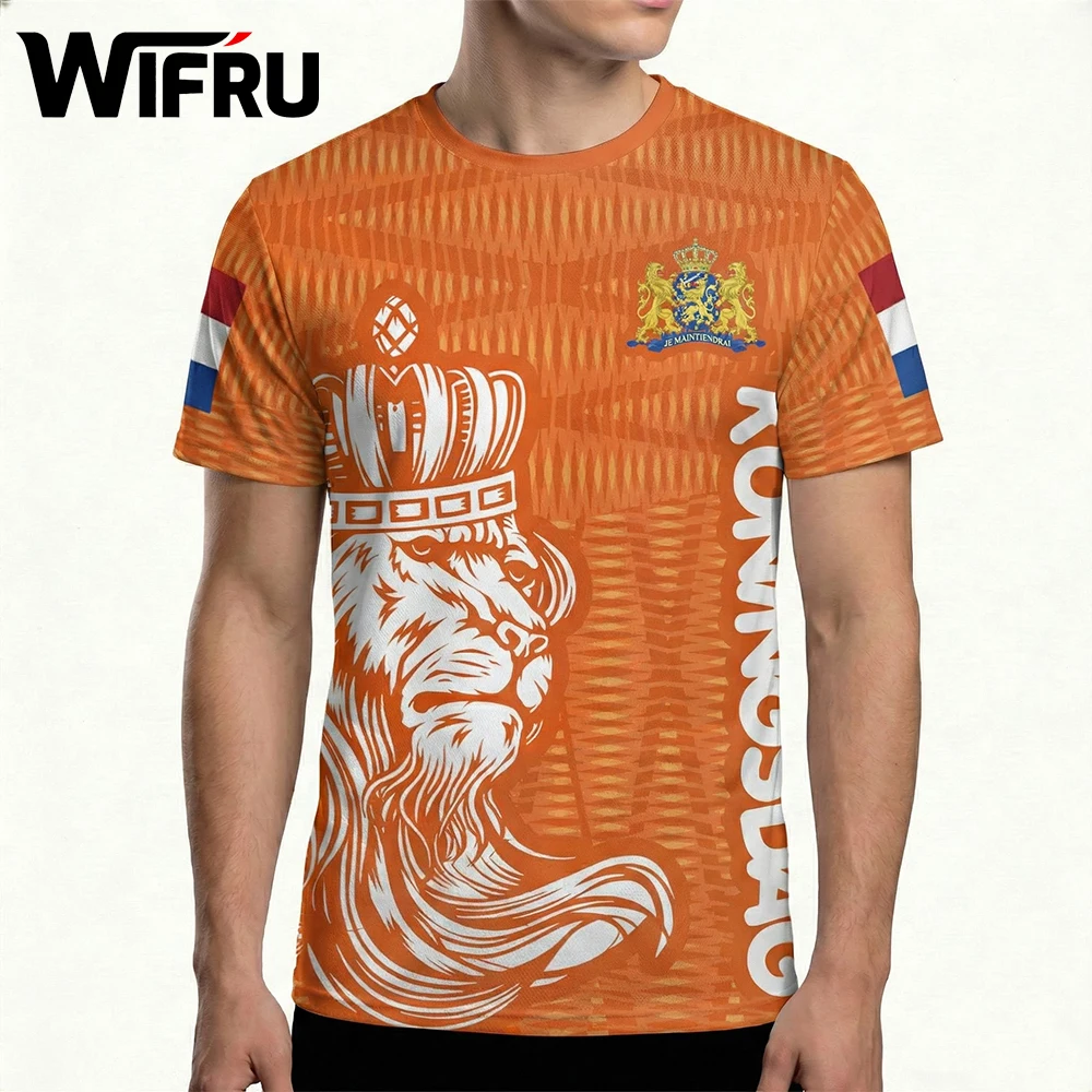 Netherlands National Emblem Flag 3D Print T Shirt Unisex Fashion Classic O-Neck Loose Short Sleeve Tops Dutch King's Day Tees