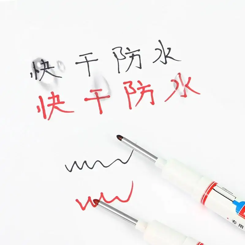 금속 목수용 방수 긴 헤드 마커, 딥 홀 마커 펜, 빨강, 검정, 파랑, 녹색 잉크 목공 도구, 20mm, 세트당 4 개