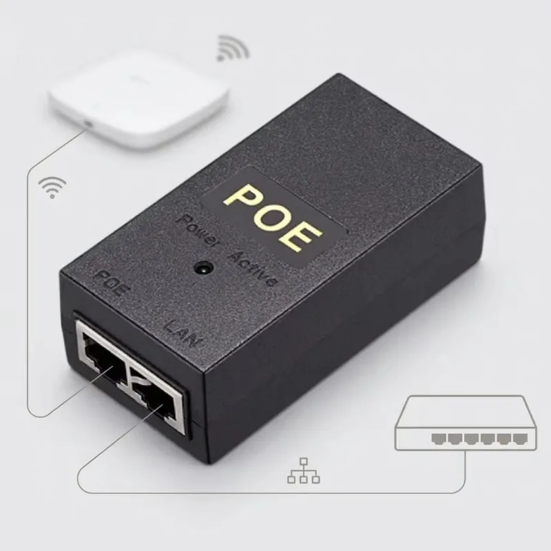 Gigabit POE Injector 48V0.5A 24V1A Desktop Ethernet Power Adapter for Wireless AP Network Bridge IP Security Surveillance Camera