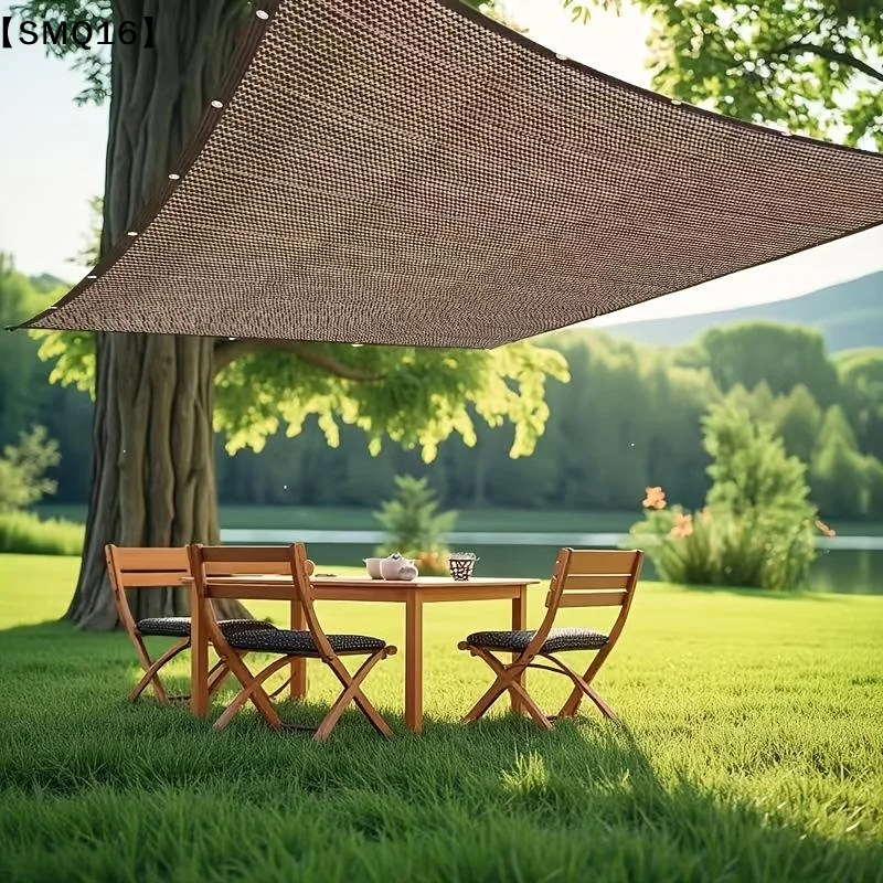 Coffee Sun Shade Net High Density UV Protection Breathable Tear-Resistant Sunblock Cloth For Patio Backyard Pool Outdoor【SMQ】