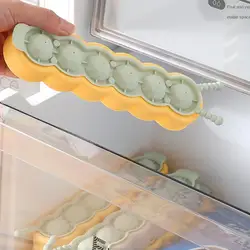 Ice Hockey Mold Narrow Slot Can Be Placed Yellow Silicone Ice Tray Ice Storage Quick-freezing Ice Box Easy Demoulding Grey