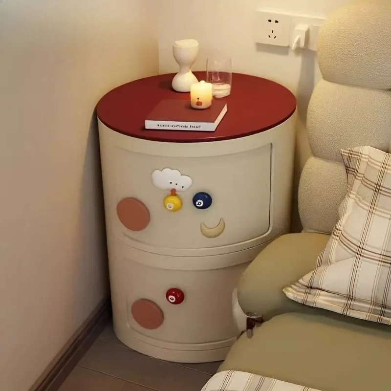 

Japanese Storage Design Nightstands High Classic Round Narrow Bedside Table Modern Cute Unique Mesitas De Noche Room Furniture