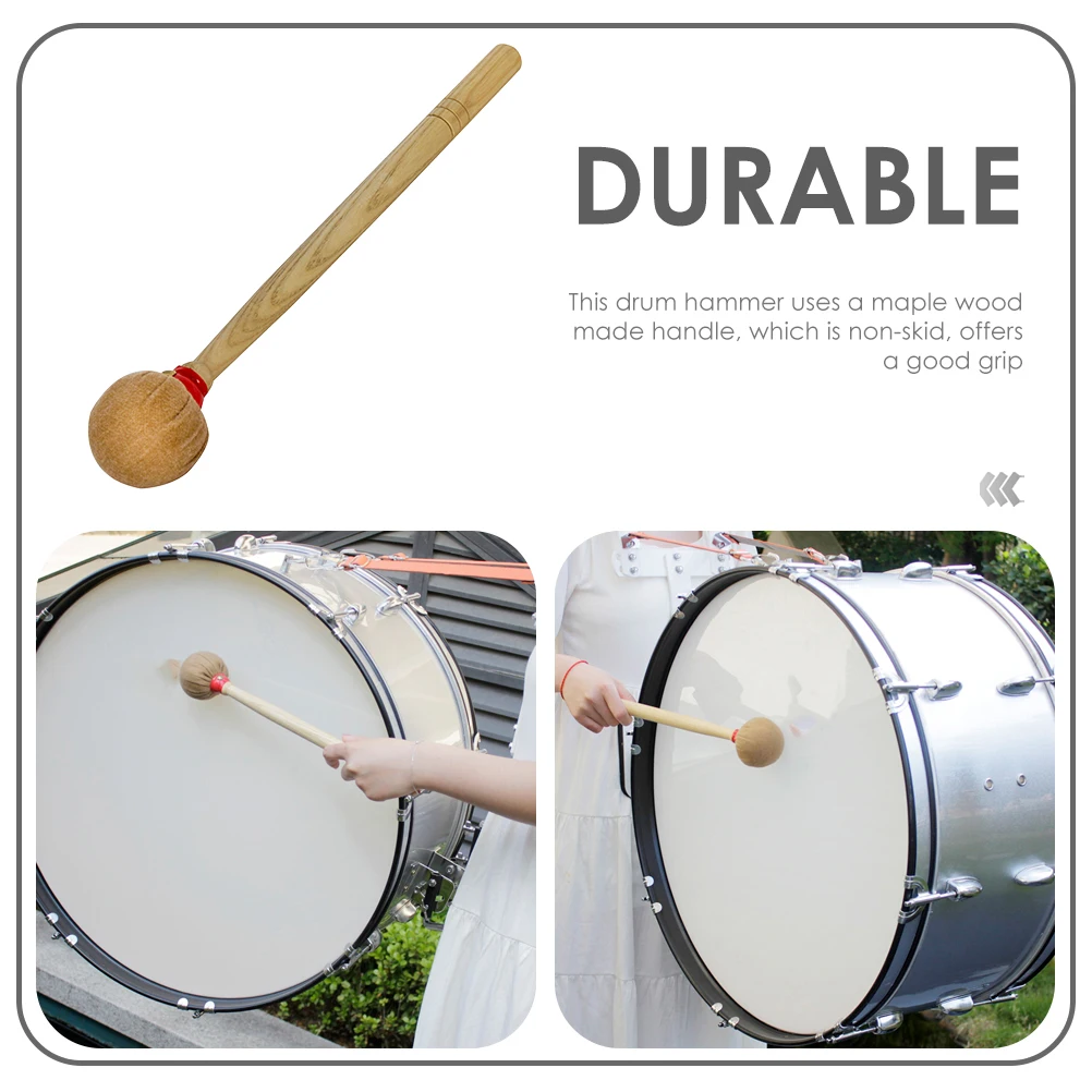

Bass Drumstick Cotton Cloth Head Maple Wood Handle Light Portable For Stage Performance Percussion Instrument Part Drum Mallet