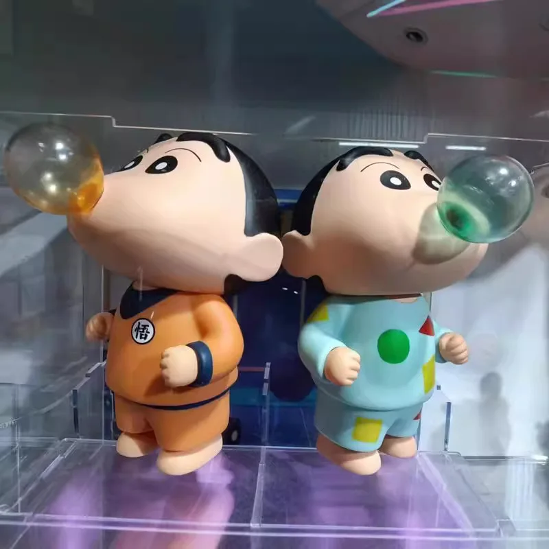 18.5cm Crayon Shin-chan Nohara Shinnosuke blowing bubbles pajamas blowing balloons Shin-chan ornament model boxed figure