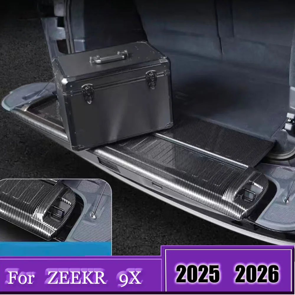 For  ZEEKR 9X 2025 2026  Trunk Protective ABS Carbon fiber Pattern Cover Car Rear Guard Plate Interior Accessories