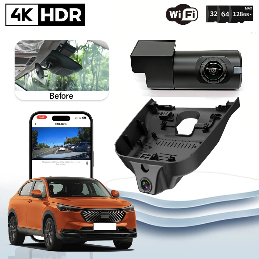 

Plug and play HD 4K 2160P WIFI Camera Car Dvr Dash Cam Video Recorder For Honda Vezel HR-V HRV NS1 NP1 Ny1 NS1 NP1 NY1 2023-2026