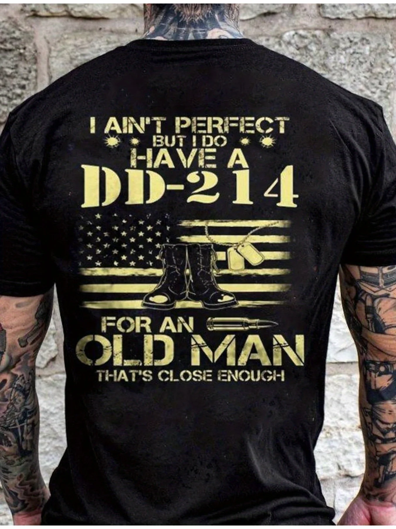 Katoenen T-shirt voor heren, casual herenshirt met streetstyle-print