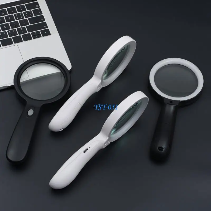 E15A Glass Lens 10X Eye Loupe Brightness Adjustable Handheld Magnifier