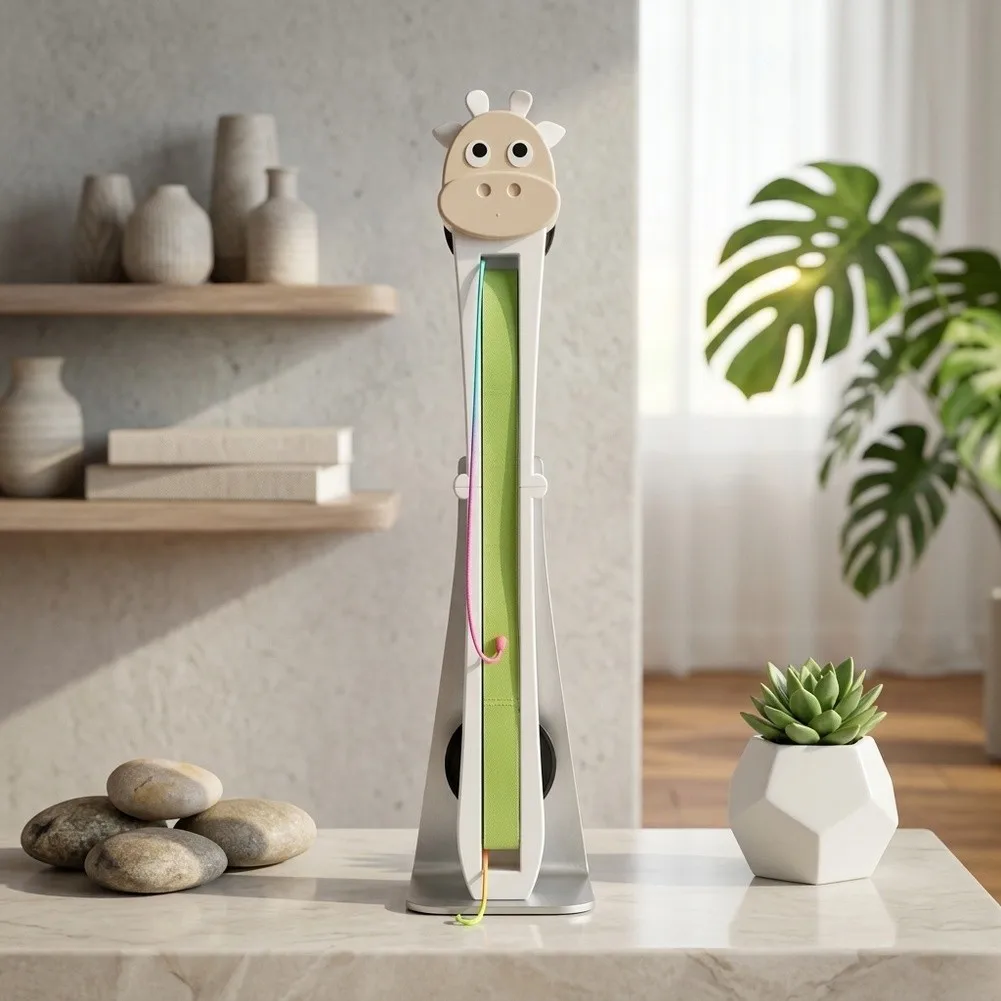 Door Mounted Interactive Cat Teaser Wand - USB Rechargeable Toy for Indoor Cats with Adjustable Motion and Realistic Swinging