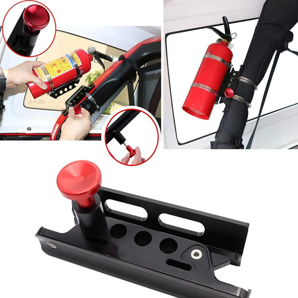 

ATV Fire Extinguisher Bracket Portable Detachable Punch-free Rotary Knob House Fix Holder Accessories with 4 Fixing Clips