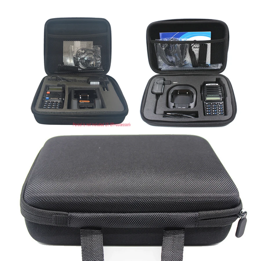 Walkie Talkie Case Carring Handbag Storage For BAOFENG UV-5R/5RE Plus Two Way Radio Launch Hunting Black Bag