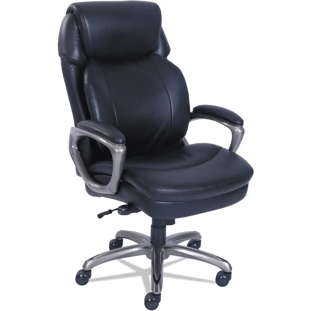 

Cosset High-Back Executive Chair, Supports Up to 275 Lb, 18.75" to 21.75" Seat Height, Black Seat/Back, Slate Base