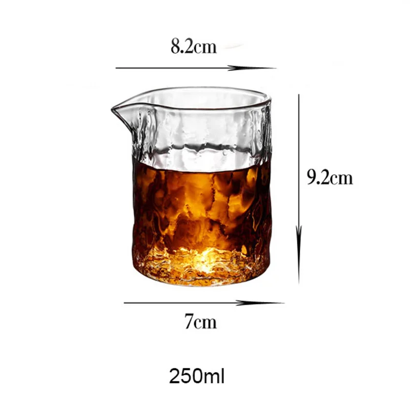 250ml Japanese Style Hammer Pattern Glass Justice Cup Tea Pitcher Household Divide Tea Chahai Kung Fu Tea Ceremony Accessories