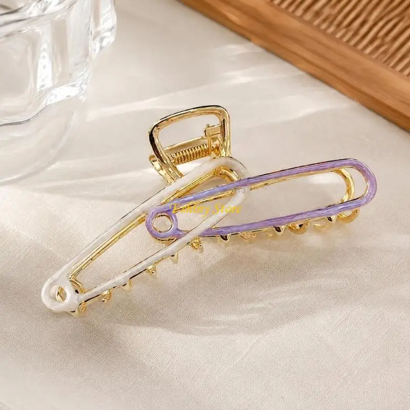 N58F Metal Hair Clip with Spring Closure and Gripping Claw Teeth for Styling