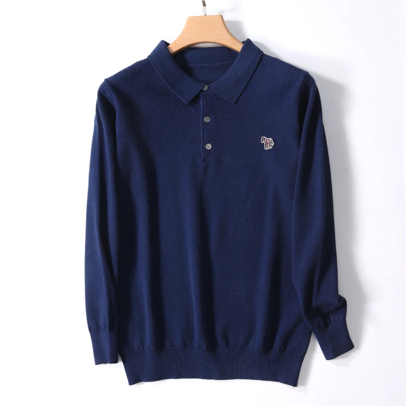 Pull en Cachemire Solide pour Homme, Polo, Automne et Hiver