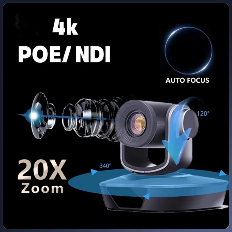 PTZ Video conference cameras NDI 4K, 1080P, 10, 20, Zoom, HDMI SDI, LAN, USB，POE are suitable for church, live broadcast,Youtube