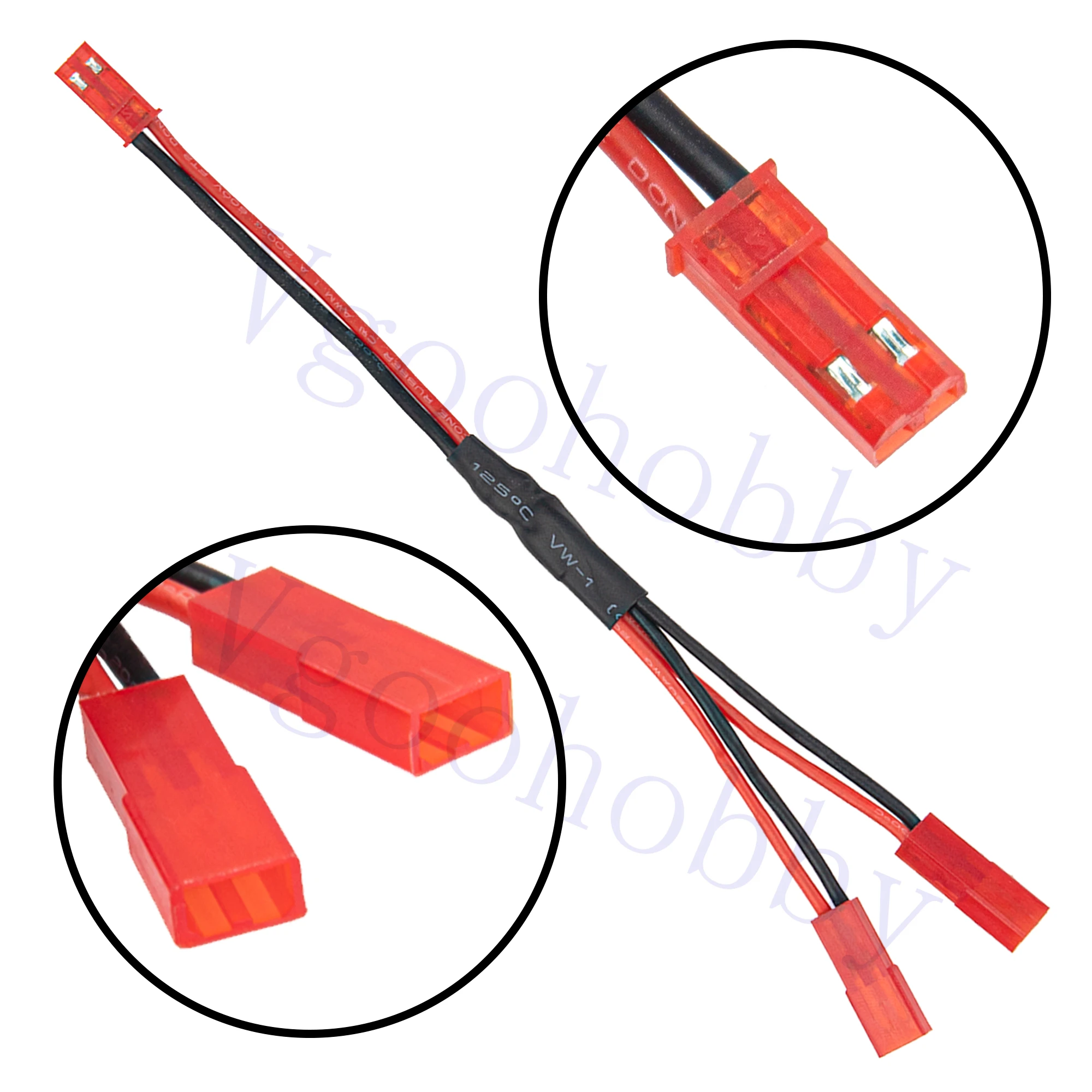 3Pcs JST Plug Splitter,JST maschio femmina Y parallelo per Traxxas Tamiya Redcat Axial 1/10 Crawler ventola di raffreddamento ESC motore della