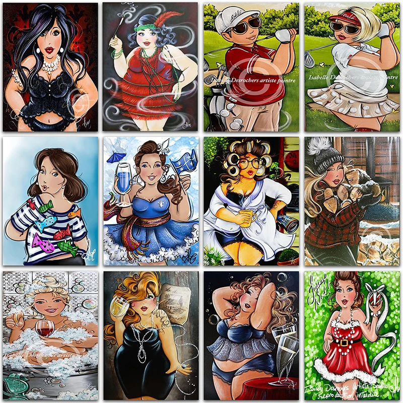 

5D DIY Diamond Painting Cartoon Sexy Fat girl Ladies Full Square&Round Diamond mosaic embroidery Cross stitch Paint home decor