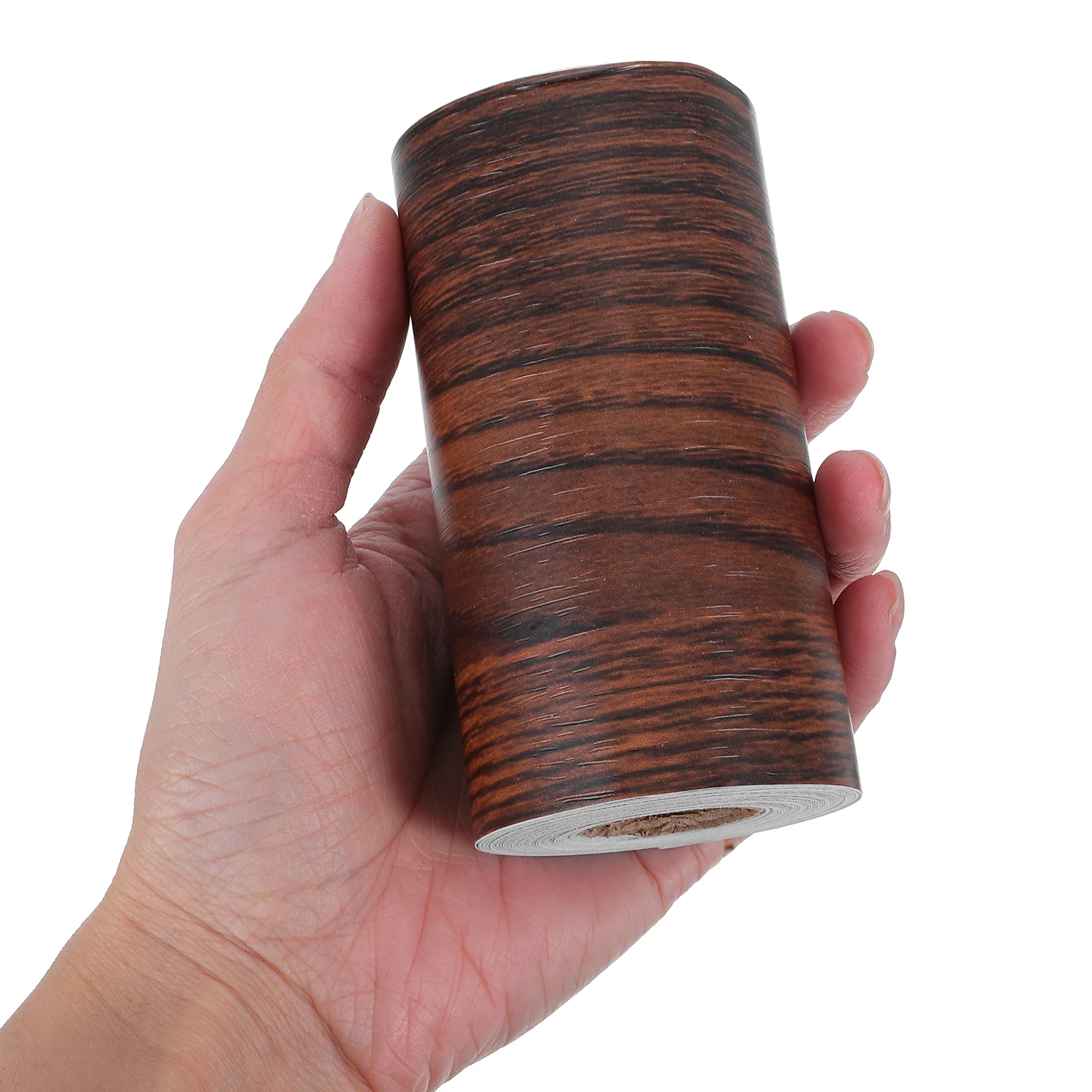 

Wood Grain Tape Waterproof Pvc Peel Stick Wallpaper For Diy Furniture Decoration Moisture Resistant Bathroom Mirror Border Brown
