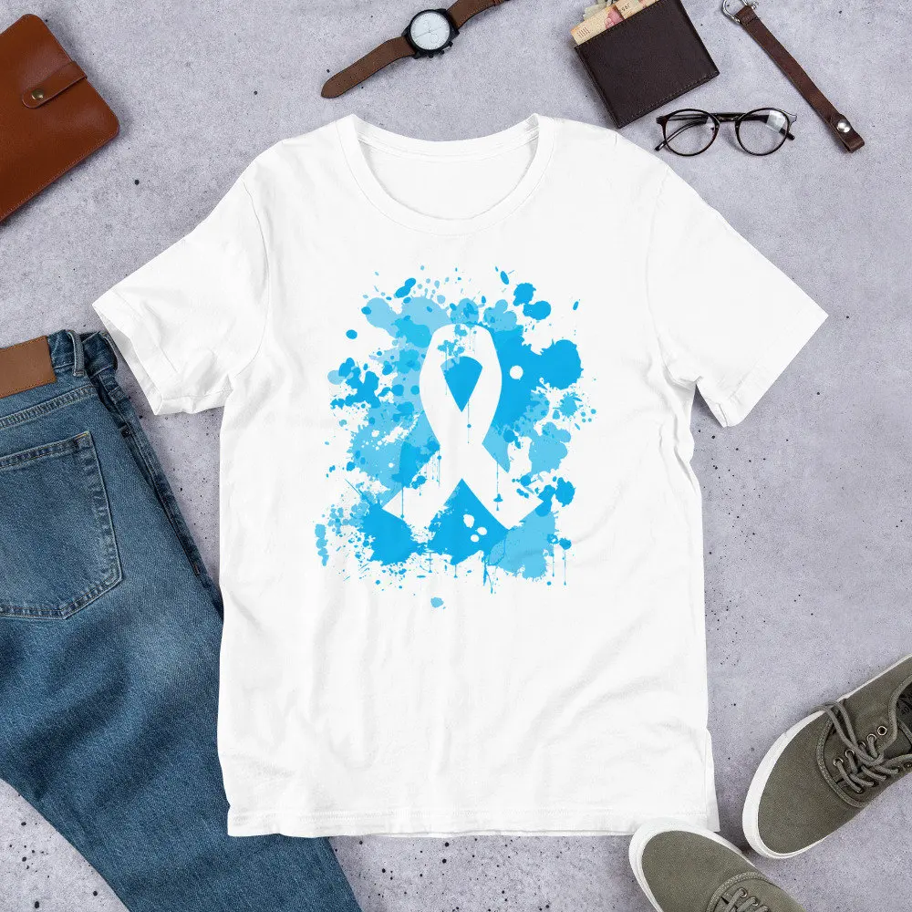 Prostate Cancer Ribbon Splat  T Shirt