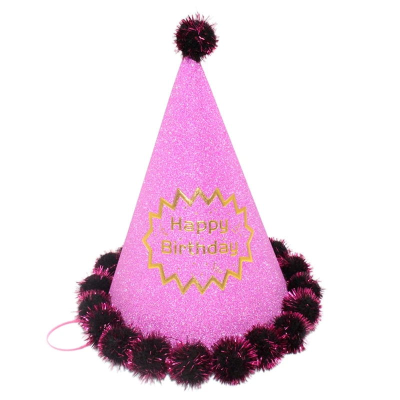 Chapeaux coniques d'anniversaire Chapeaux coniques fête Pompons  Chapeaux fête, chapeau d'anniversaire, chapeaux coniques