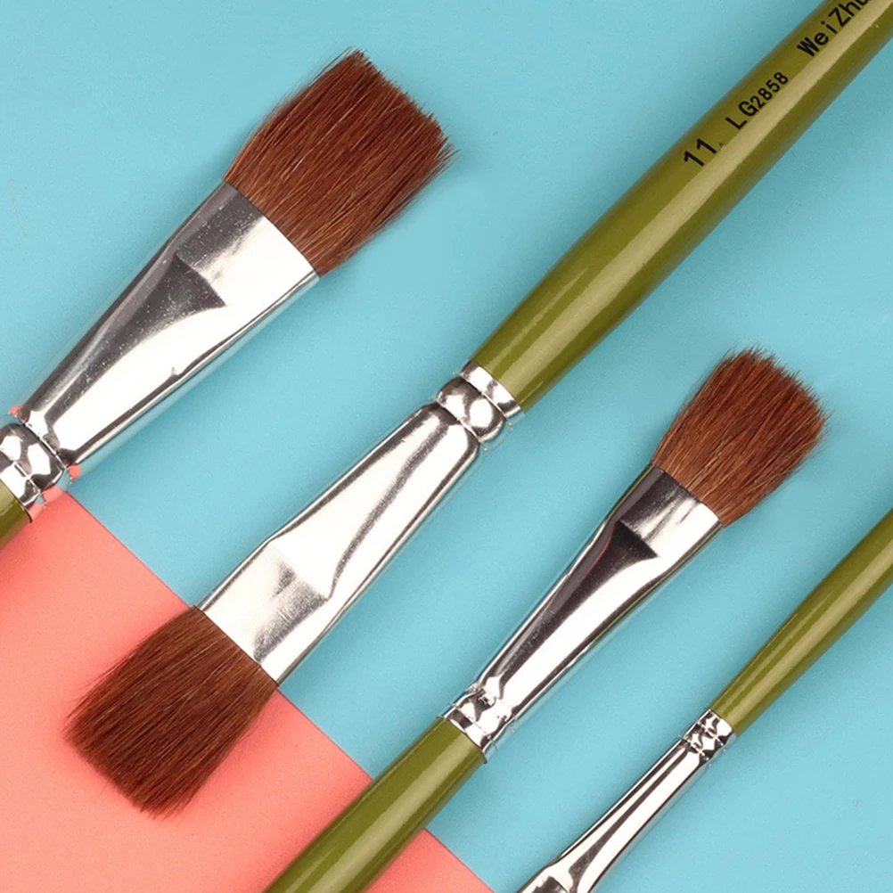 

12pcs Paintbrush Set Watercolor Wooden H Students Brushes Multi Function Oil Painting Safe Educational Kids Paintbrush