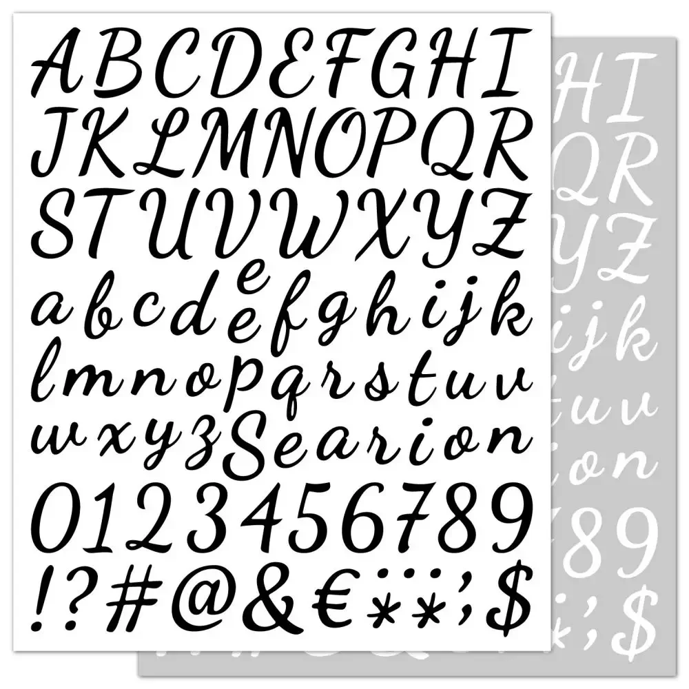 5Pcs 26 Alphabet A-Z Planner Stickers Waterproof Black White Creative DIY Handwritten Form Number Sticker For Kids Cup Laptop