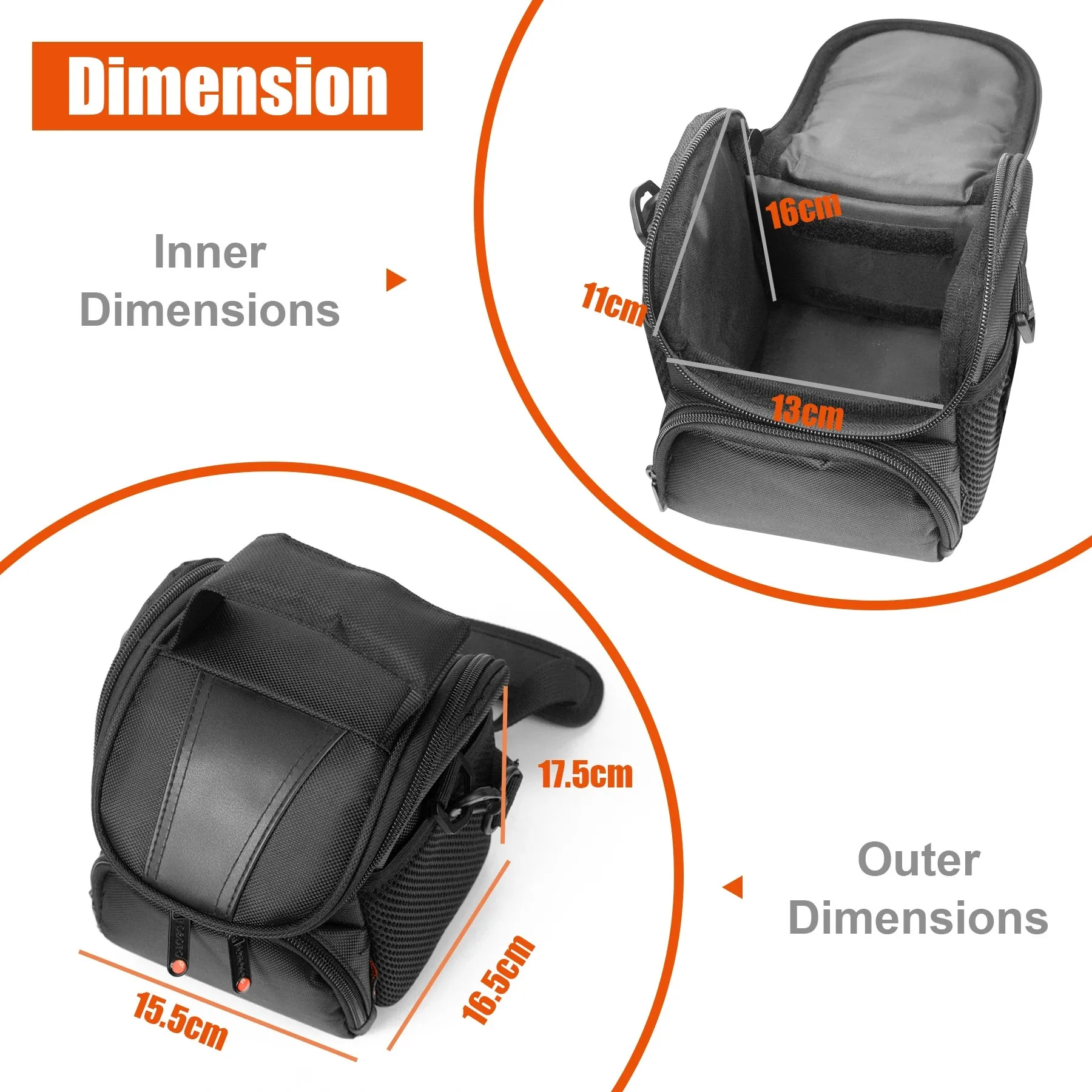 Fosoto-防水カメラバッグケース,ショルダーバッグ,写真撮影用バックパック,Canon eos 4000d 2000d 1500d 1300d 1200d