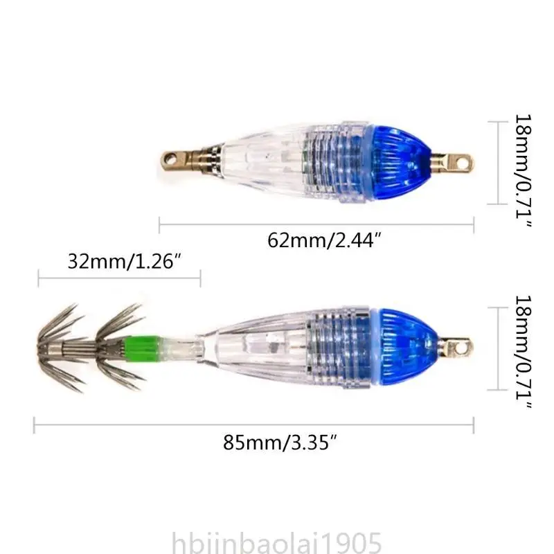 

E74E 2 Pcs Mini Fish Lure Light LED Submersible Fishing Light Underwater Fish Finder Lamp Night Fishing Attractants More Fish