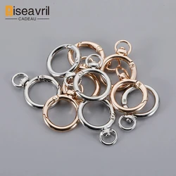 100pcs DIY Key Chain Accessories Metal Clamp Carabiner Split Ring Keychain Rotating Keychains Lobster Lock Clip Buckle Accessory