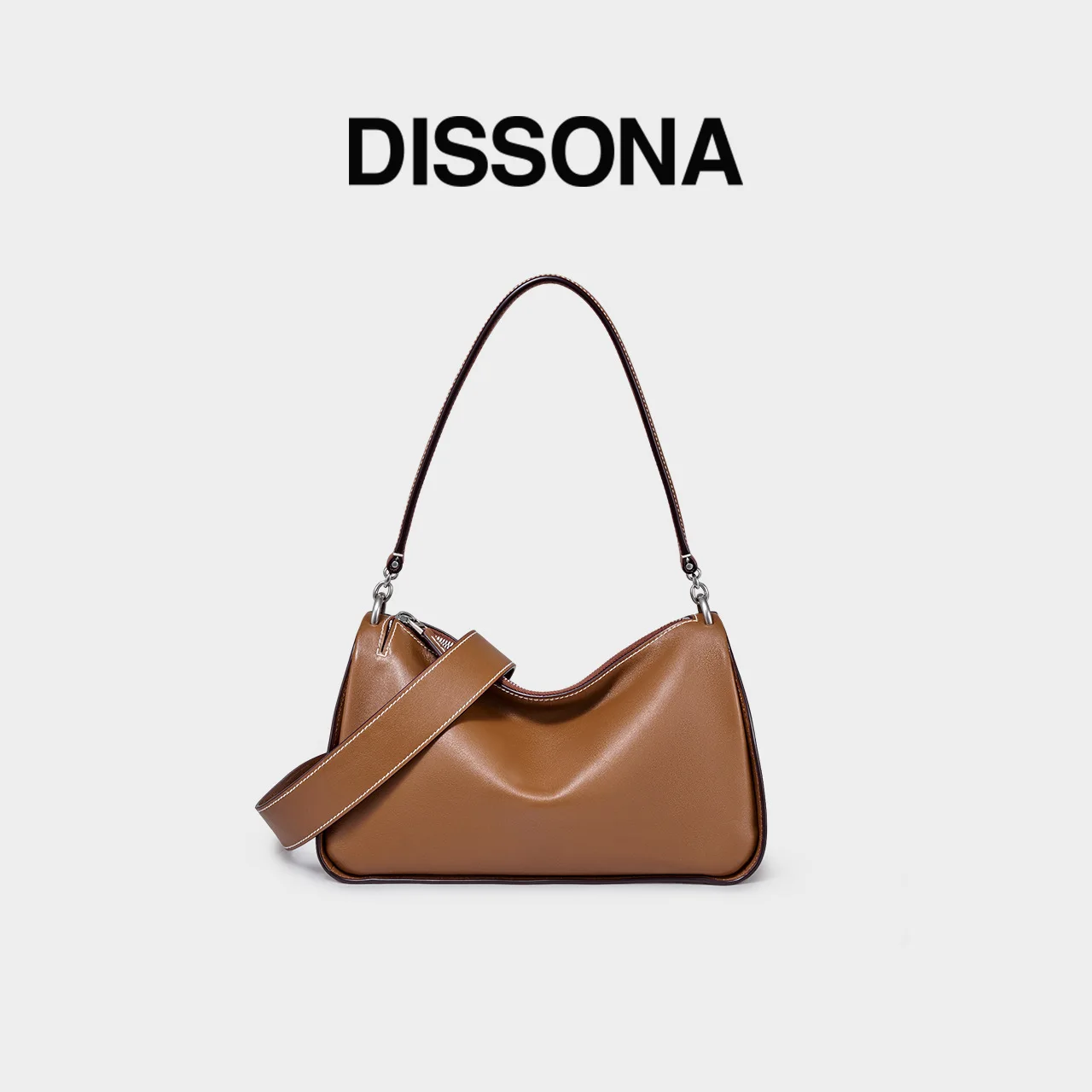 DISSONA Vegetable-Tanned Cowhide Women's Toast Shoulder Bag Underarm Hobo Bag Boston Bag 2025
