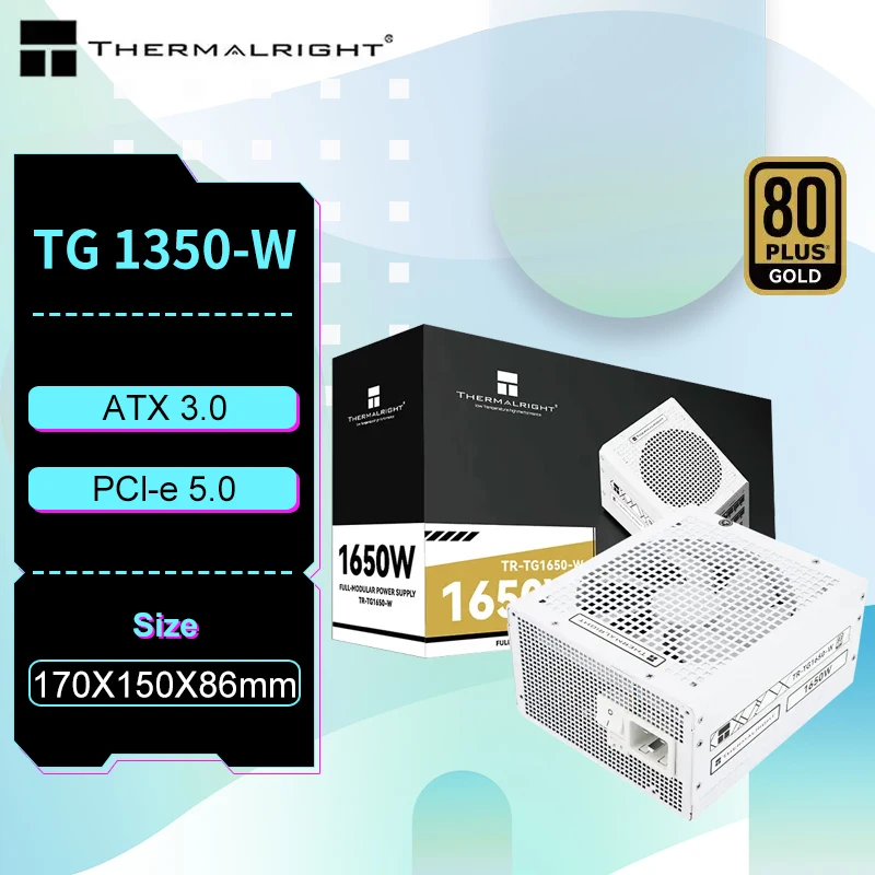 

Thermalright TR-TG1650 White Computer case power supply,Dual 12VHPWR interface,100-240V ATX3.0/PCI-e5.0 Gold Medal Fully Modular