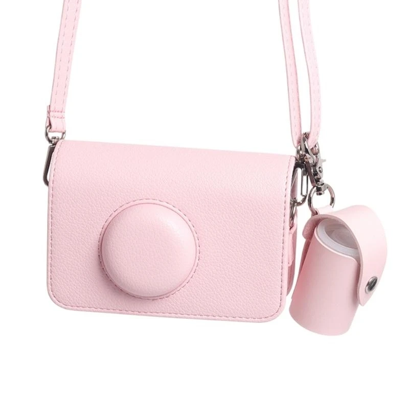 E8BA ألوان صلبة تحمل حالة جلدية محمولة حقيبة كاميرا رجعية