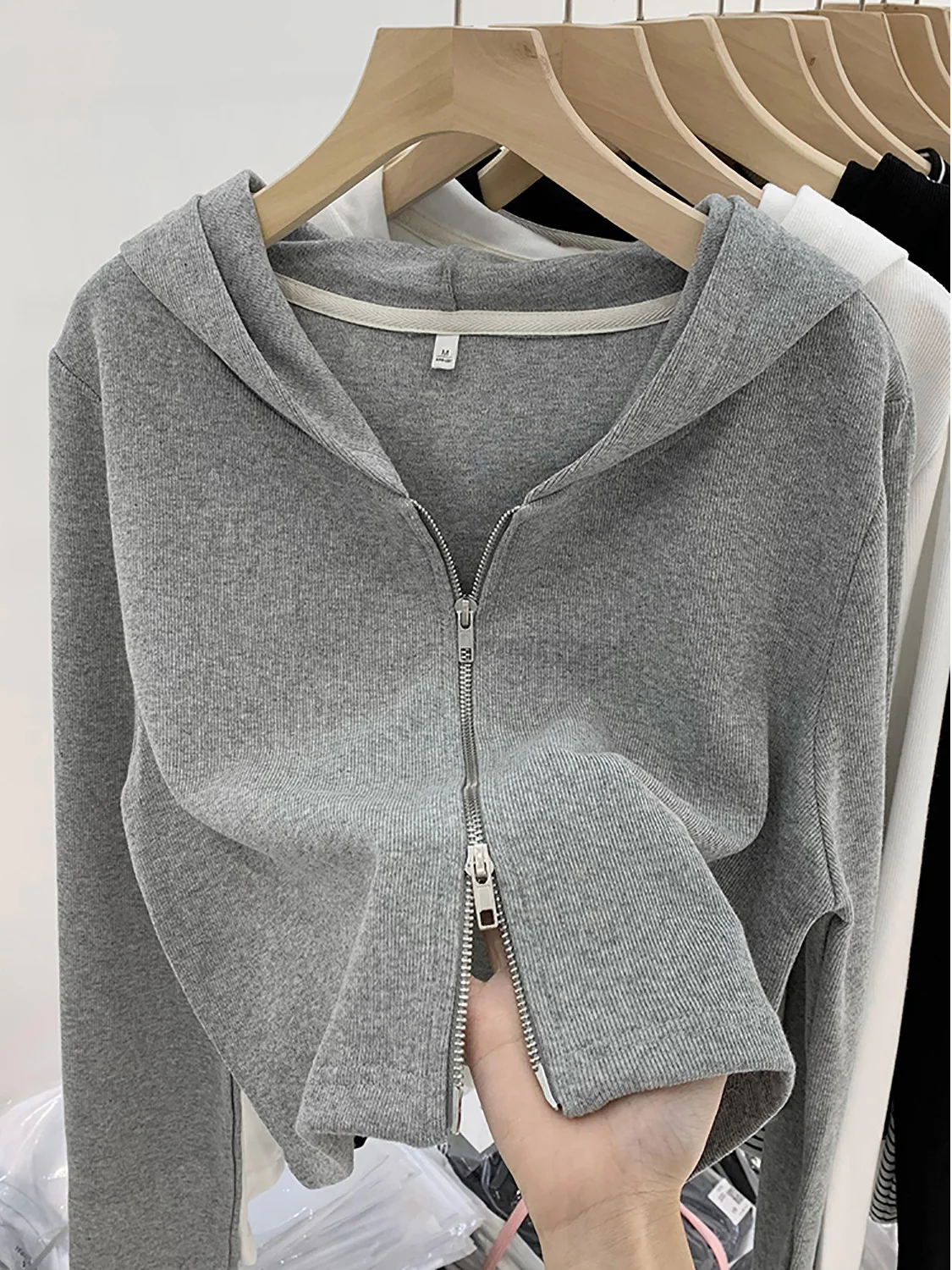 Versatile ort Knitted Jaet with Double Zipper And Cuff Autumn 2025 Women's Faion Casual  Color Long Sve Top