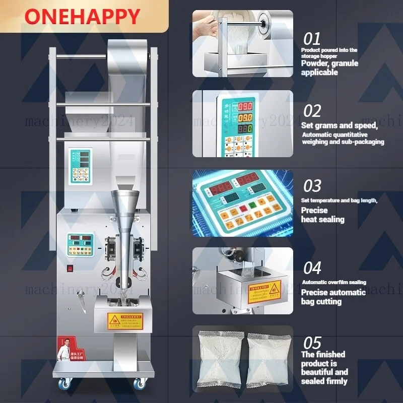 Mesin pengemas mesin penyegel komersial pengisian otomatis penuh 1-50g
