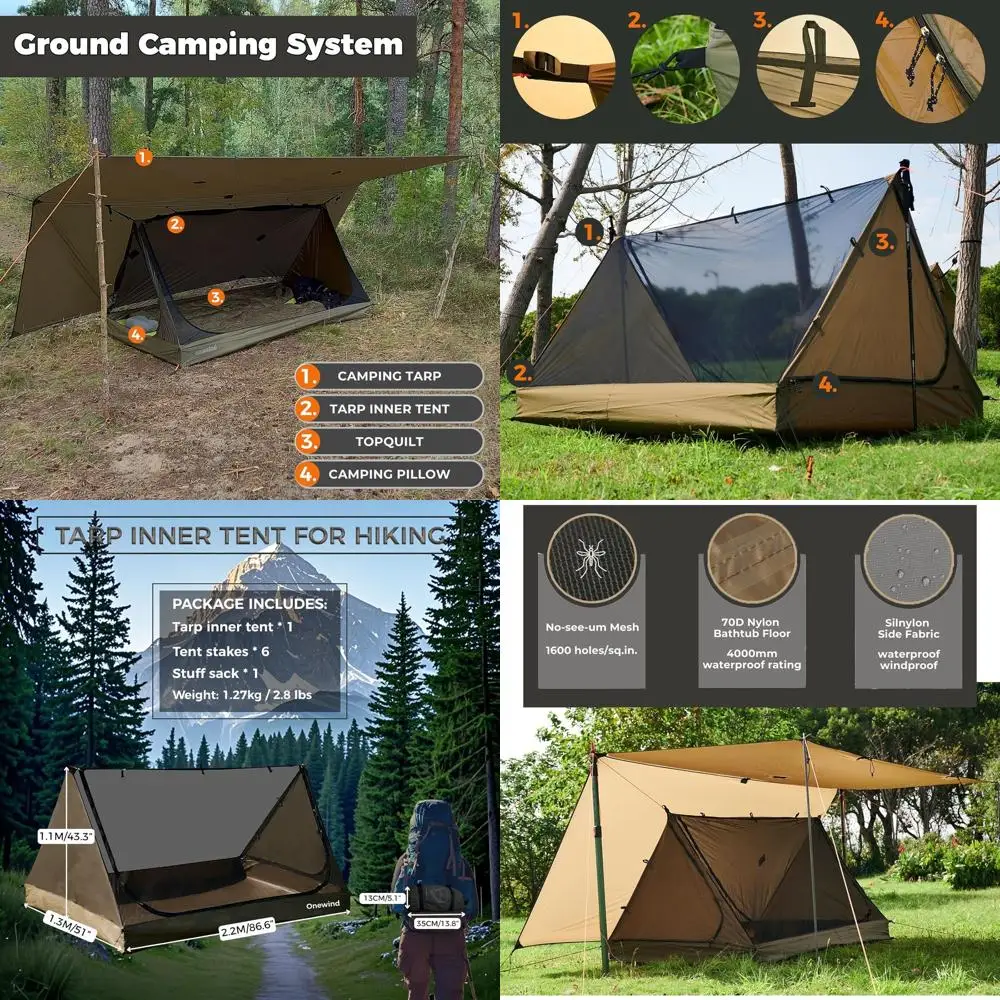 

Ультралегкая двухместная палатка с сетчатыми стенками, 2 входами, водонепроницаемым дном и внутренней сеткой для походов.