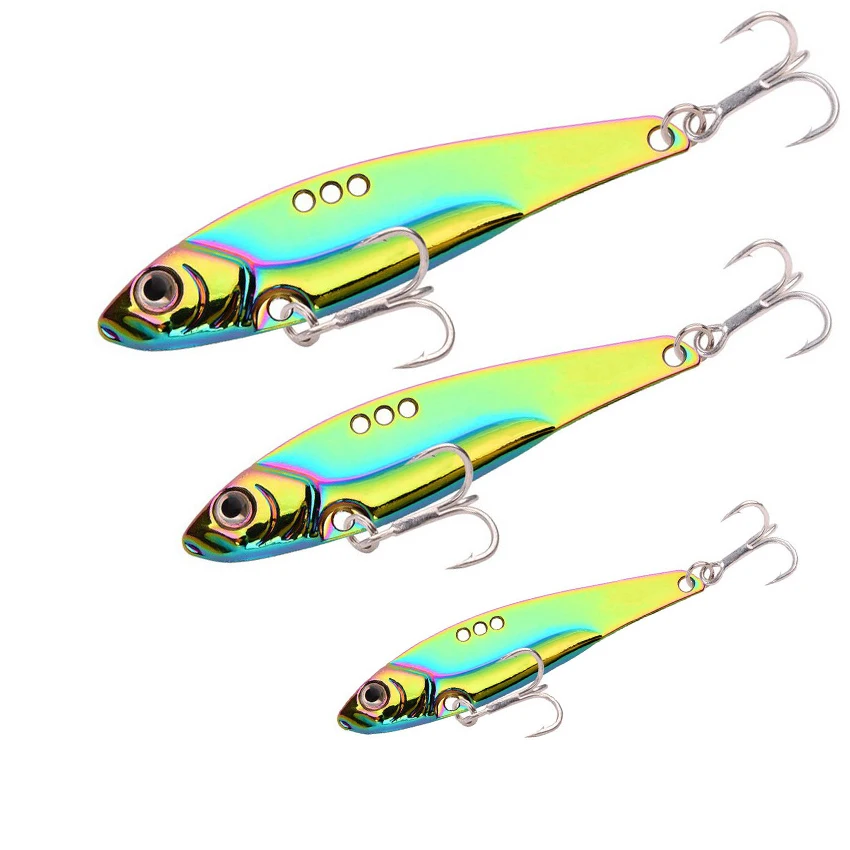 Metal VIB 7g 10g 12g 15g 18g 25g Fishing Lure Vibration Spoon Spinner Lure Colorful Bass Artificial Hard Bait Cicada VIB Tackle