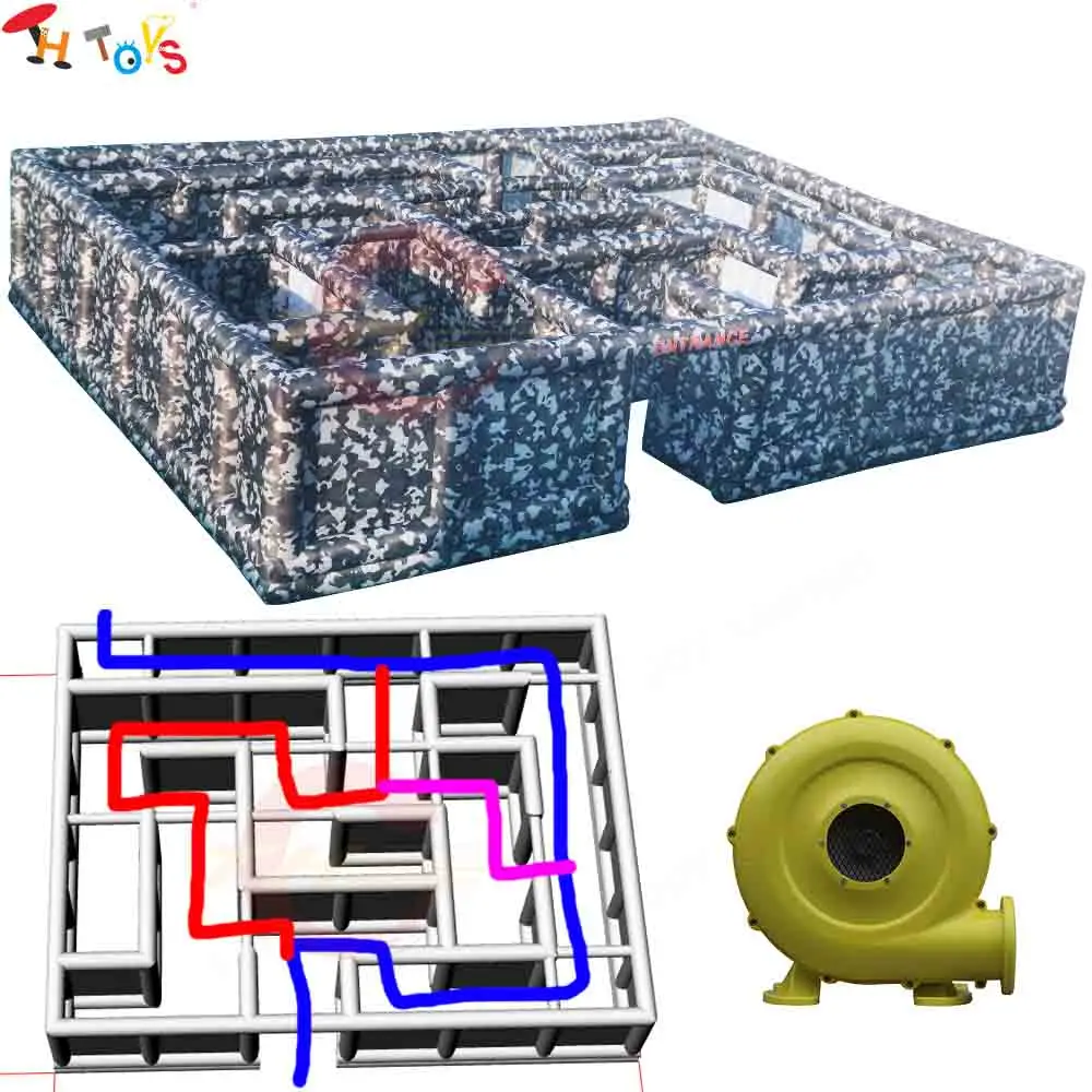 

10x8x2mH Giant Camouflage Inflatable Maze Labyrinth Sport Game for Adults