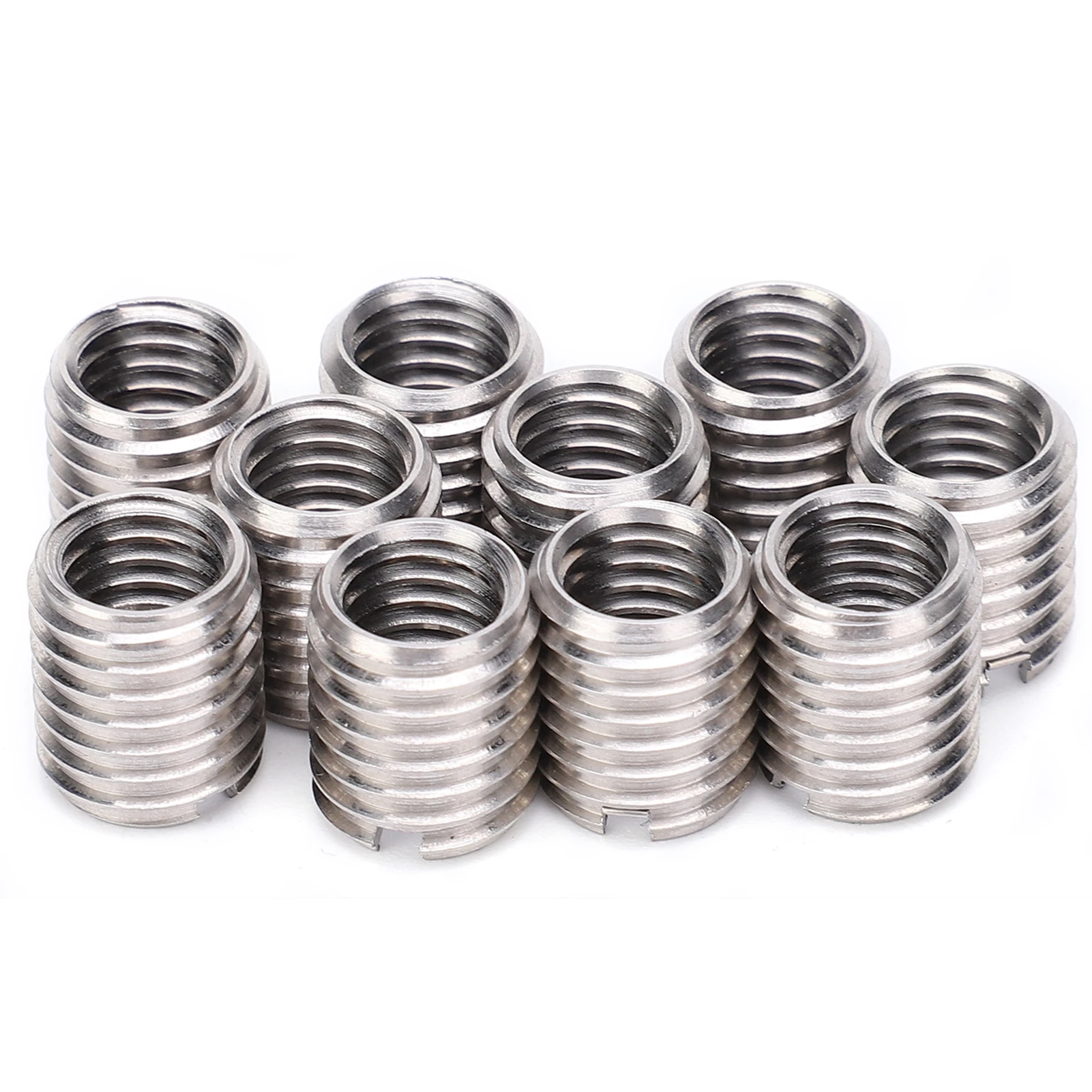 Tuerca de inserción de 10 piezas, manguito de reparación de roscas, buje roscado, herramienta de conversión de reducción de tornillo, accesorios de Hardware